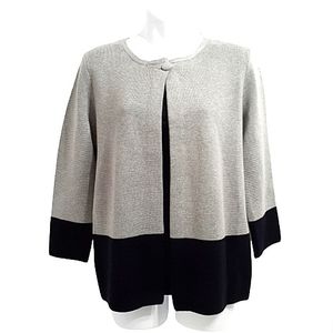 Grace Elements Color-block Grey Sweater